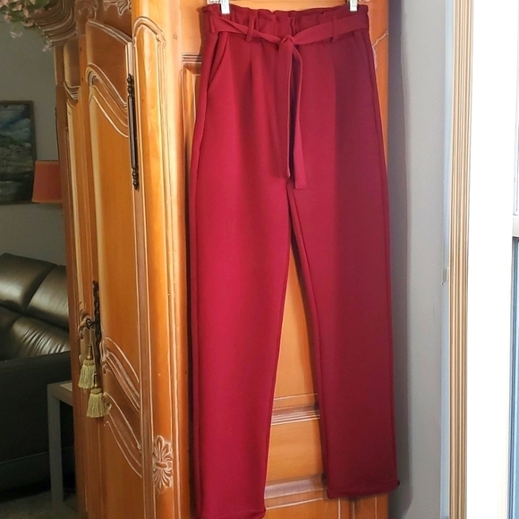 PLANET B, Women's pants, high waist with elastic and tie 2 pockets Straight leg - Picture 1 of 7